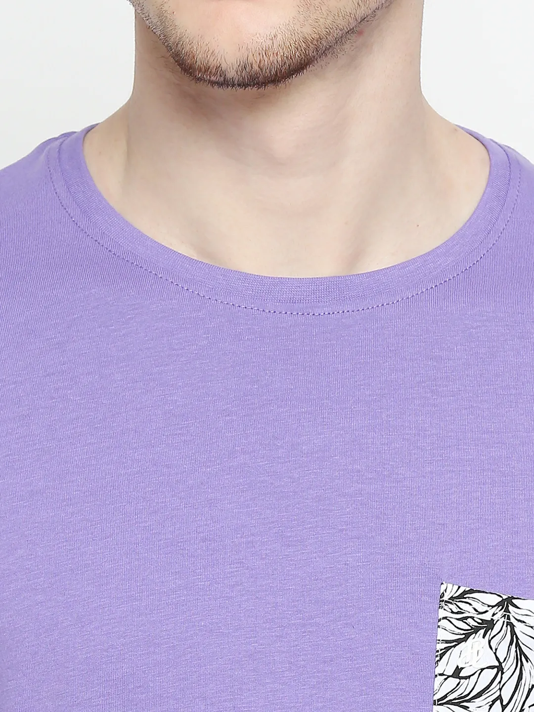 Purple Regular Fit Round Neck Men's T-Shirt by Being Human Clothing - Image 5