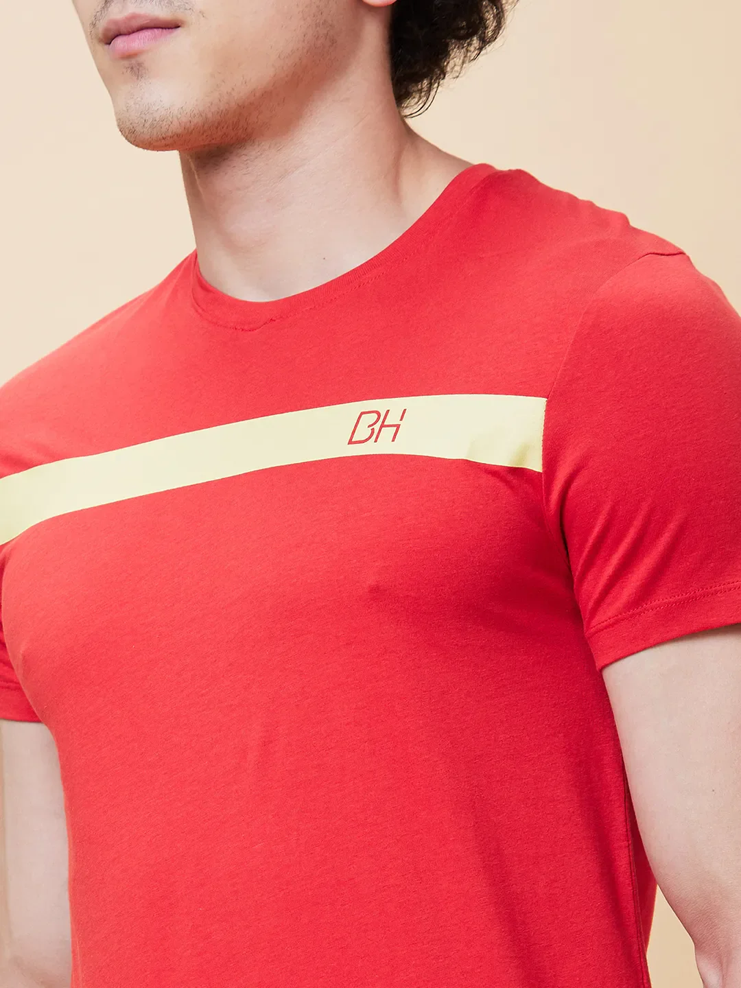 Red Regular Fit Men's Short Sleeves T-Shirt by Being Human Clothing - Image 5