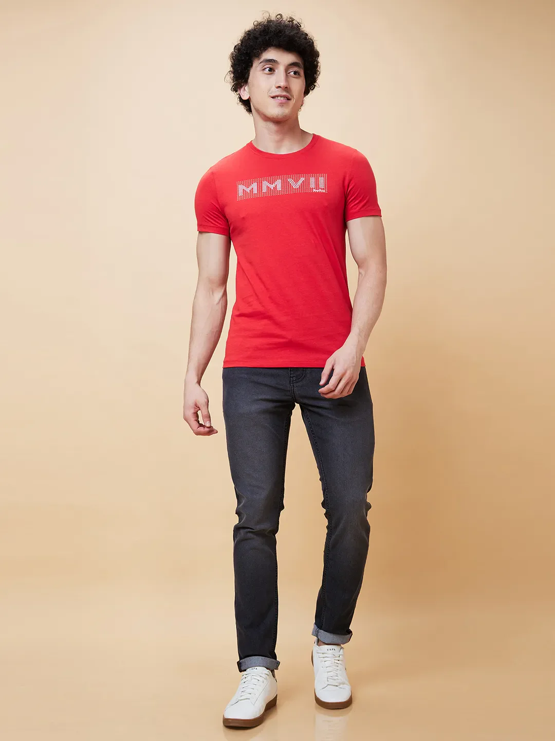 Red Regular Fit Men's Short Sleeves T-Shirt by Being Human Clothing - Image 2