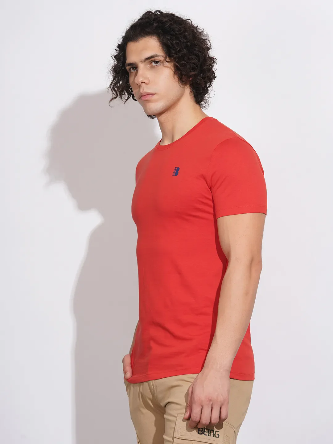 Red Regular Fit Men's Short Sleeves T-Shirt by Being Human Clothing - Image 2