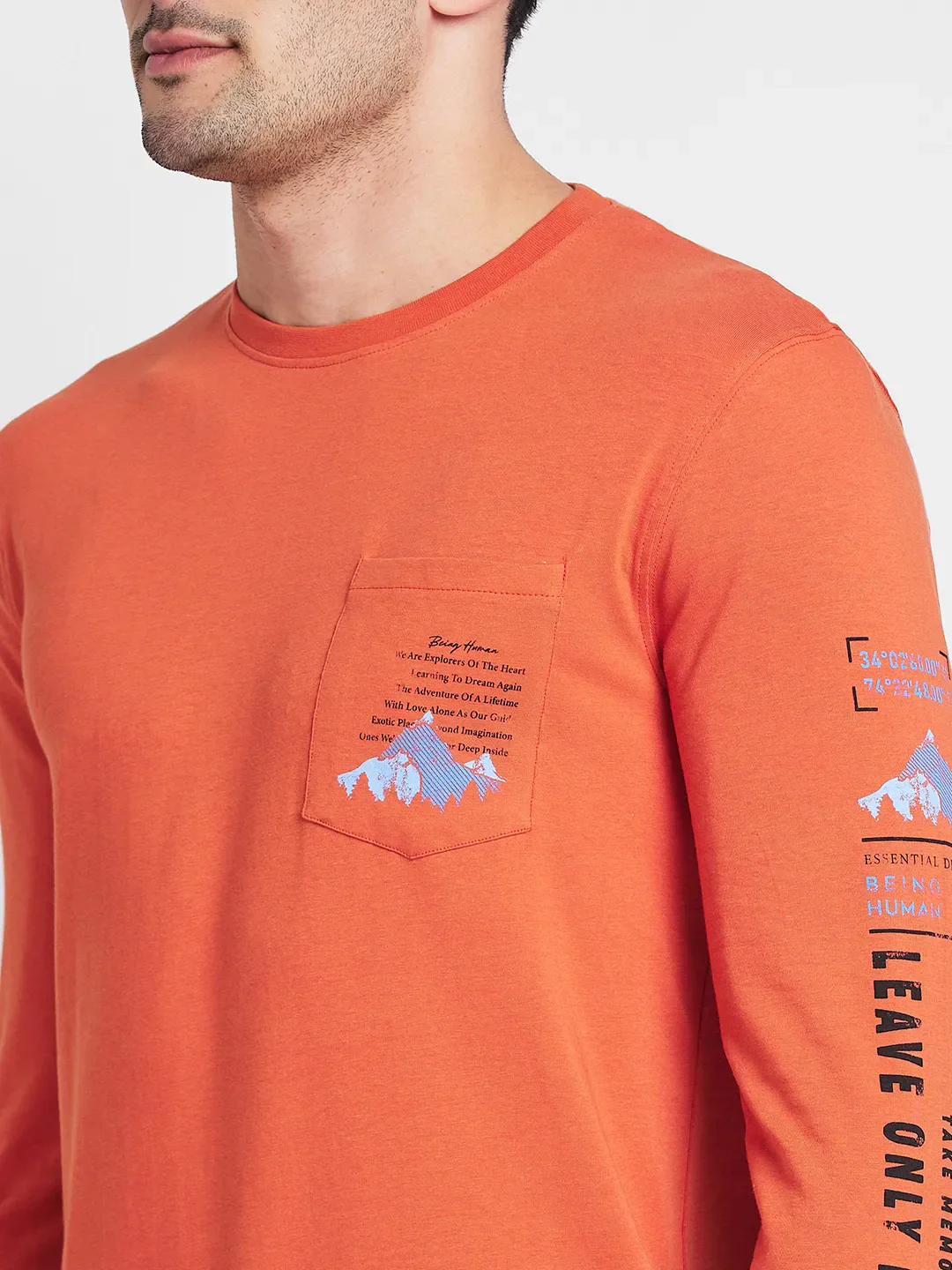 Rust Regular Fit Round Neck Men's T-Shirt by Being Human Clothing - Image 5