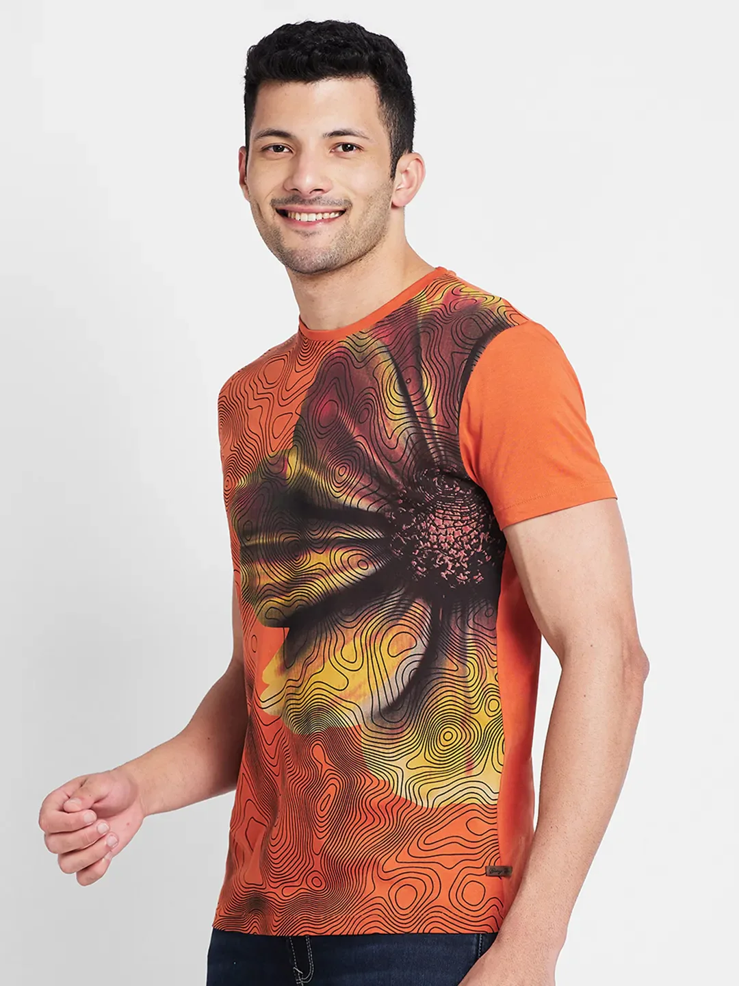 Rust Regular Fit Round Neck Men's T-Shirt by Being Human Clothing - Image 4