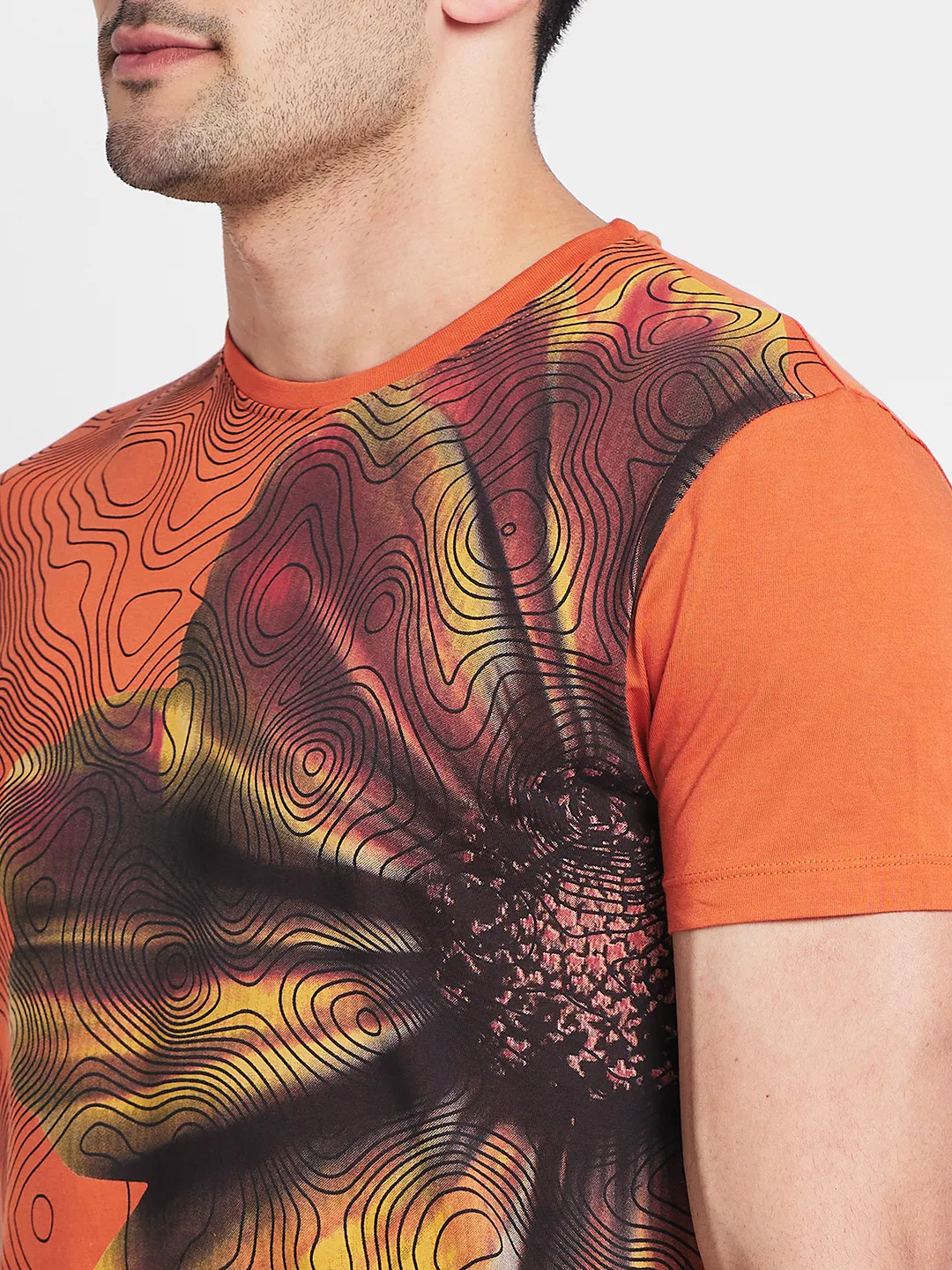 Rust Regular Fit Round Neck Men's T-Shirt by Being Human Clothing - Image 5