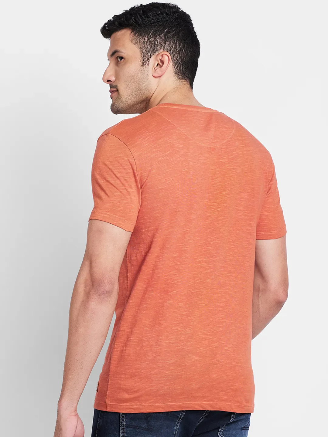 Rust Regular Fit Round Neck Men's T-Shirt by Being Human Clothing - Image 3