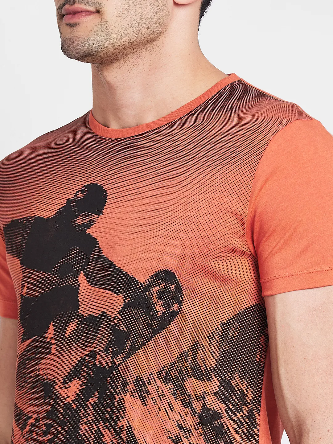 Orange Regular Fit Men's Short Sleeves T-Shirt by Being Human Clothing - Image 5