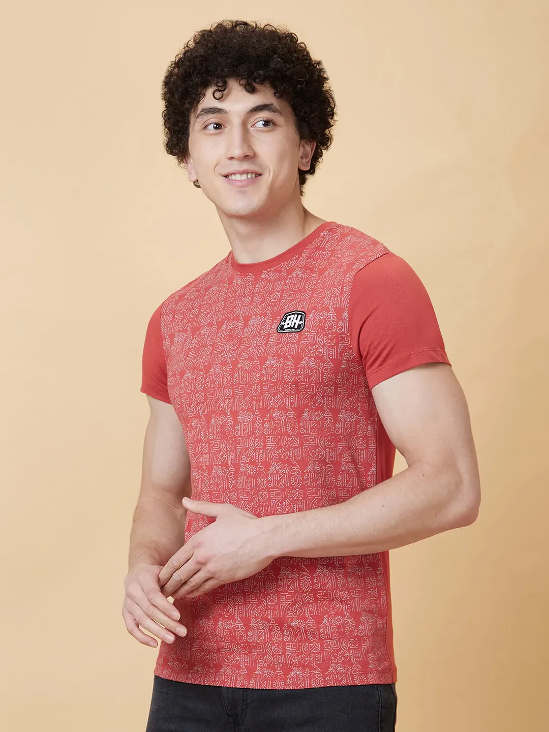 Orange Regular Fit Men's Short Sleeves T-Shirt by Being Human Clothing - Image 4