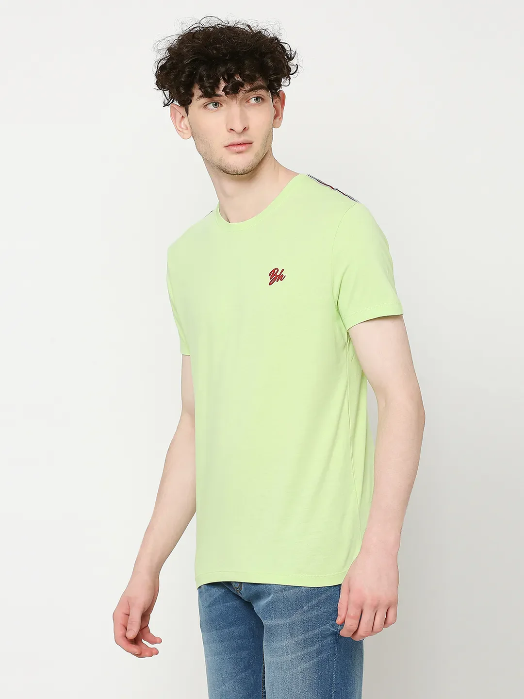 Green Regular Fit Men's Short Sleeves T-Shirt by Being Human Clothing - Image 2