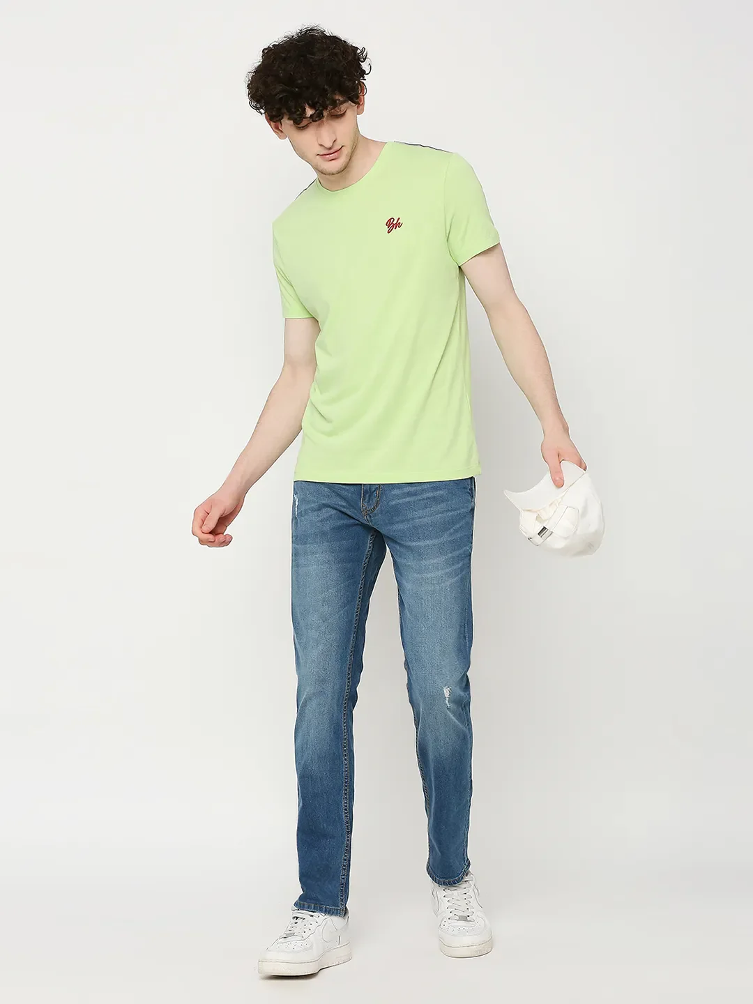 Green Regular Fit Men's Short Sleeves T-Shirt by Being Human Clothing - Image 6