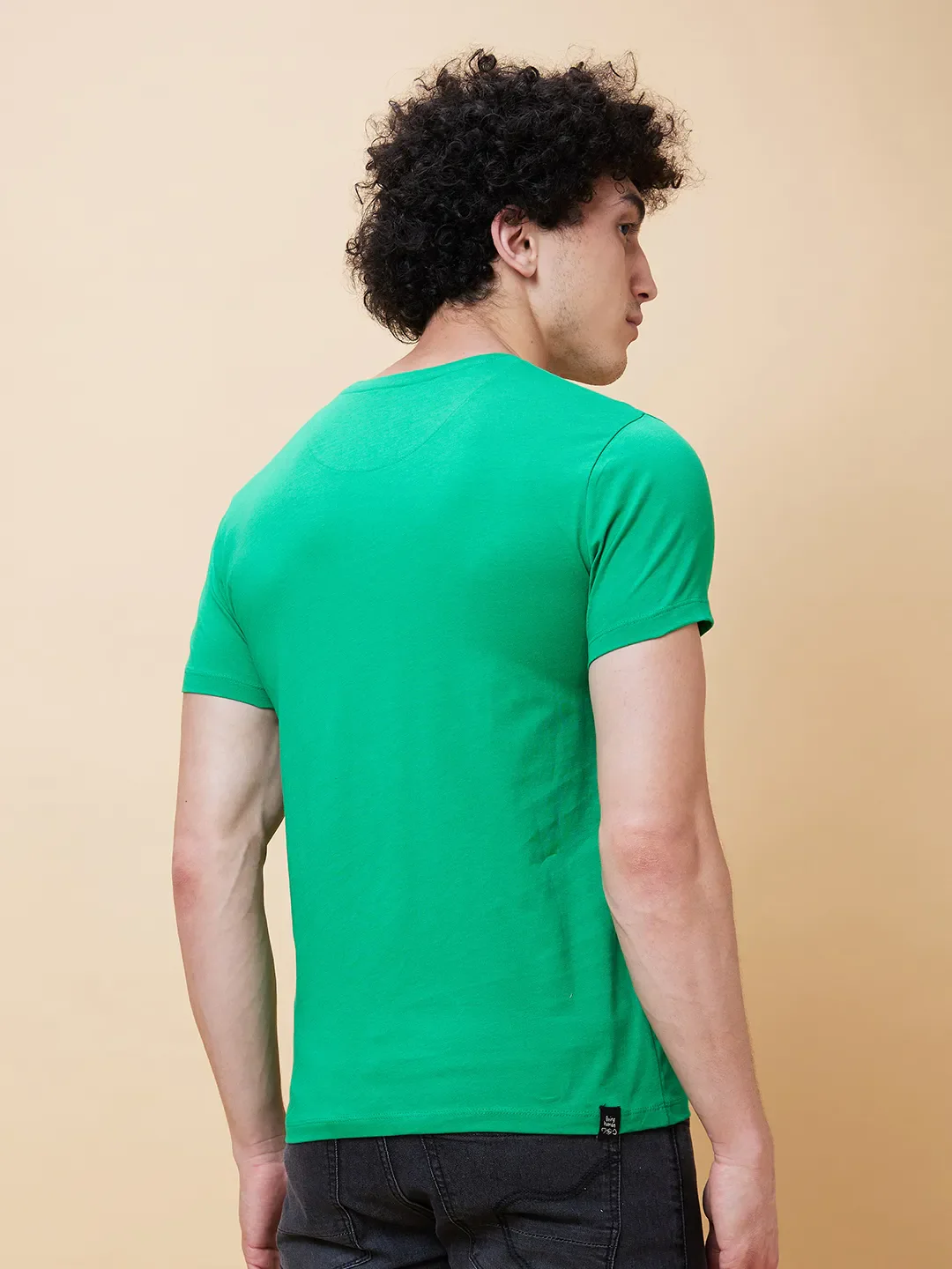 Green Regular Fit Men's Short Sleeves T-Shirt by Being Human Clothing - Image 3