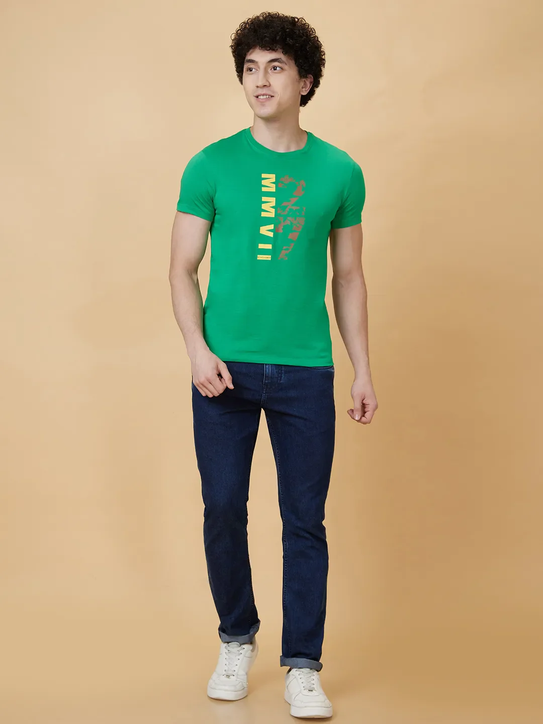 Green Regular Fit Men's Short Sleeves T-Shirt by Being Human Clothing - Image 6