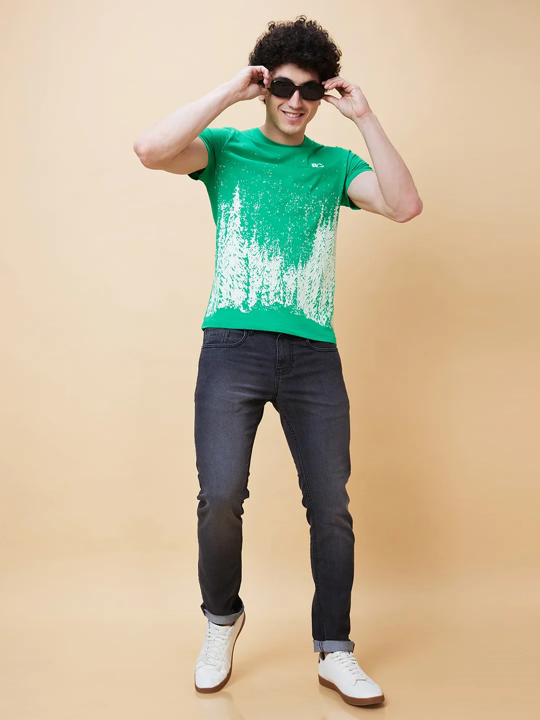 Green Regular Fit Men's Short Sleeves T-Shirt by Being Human Clothing - Image 6