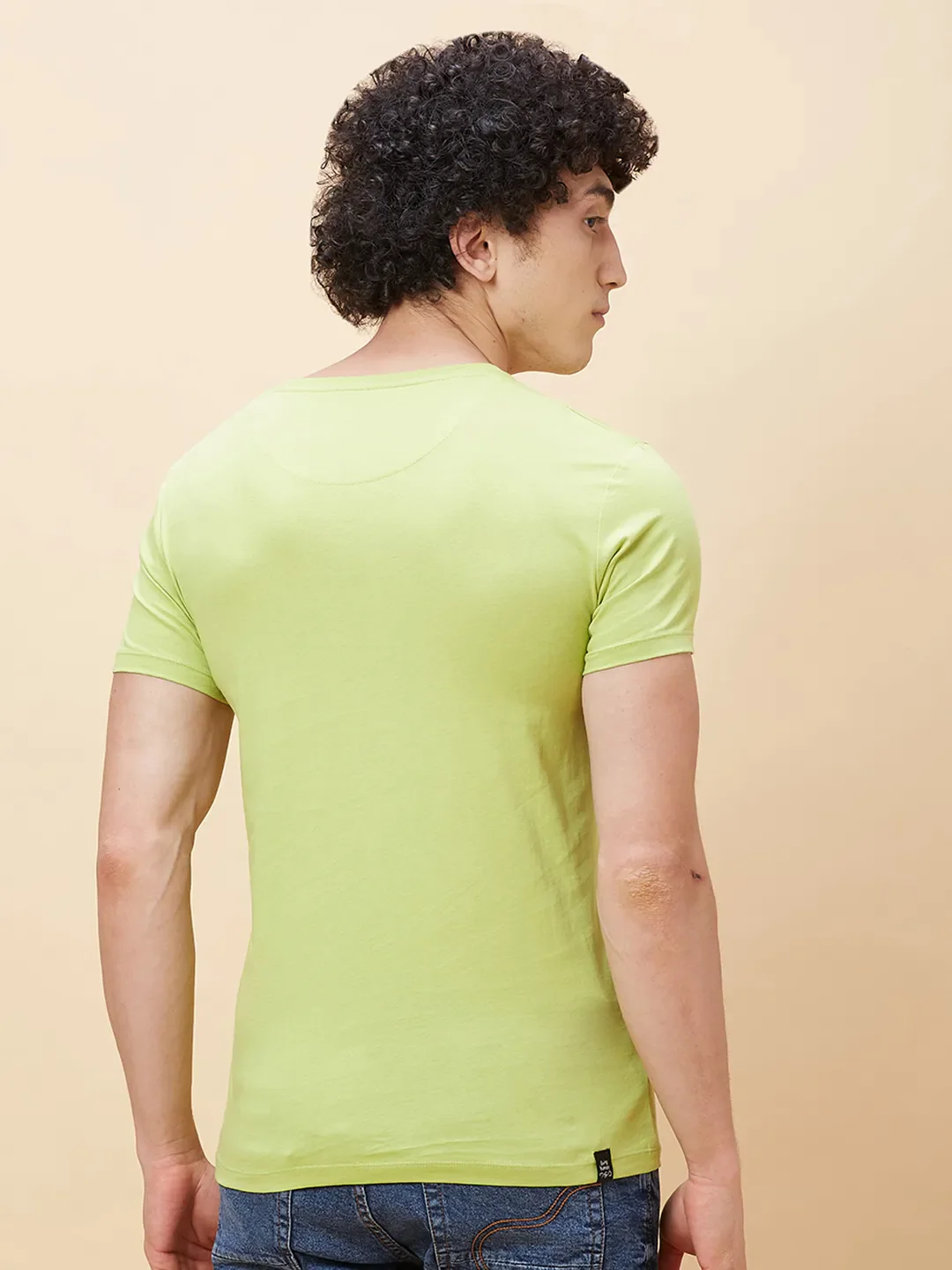 Green Regular Fit Men's Short Sleeves T-Shirt by Being Human Clothing - Image 3