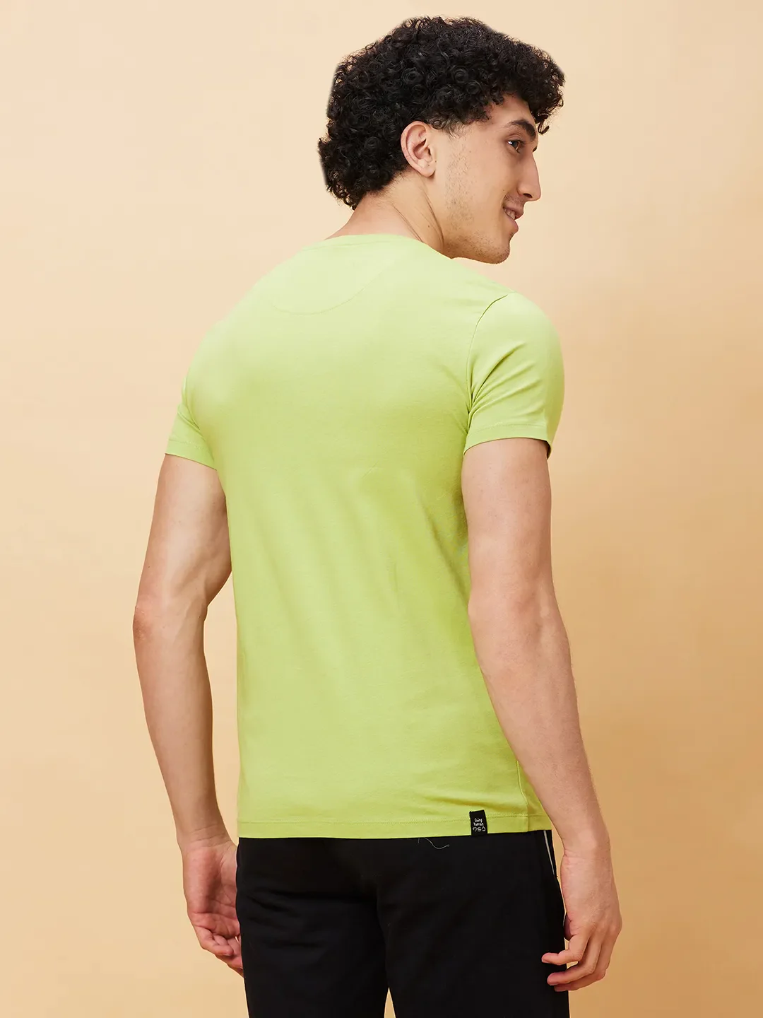 Green Regular Fit Men's Short Sleeves T-Shirt by Being Human Clothing - Image 3