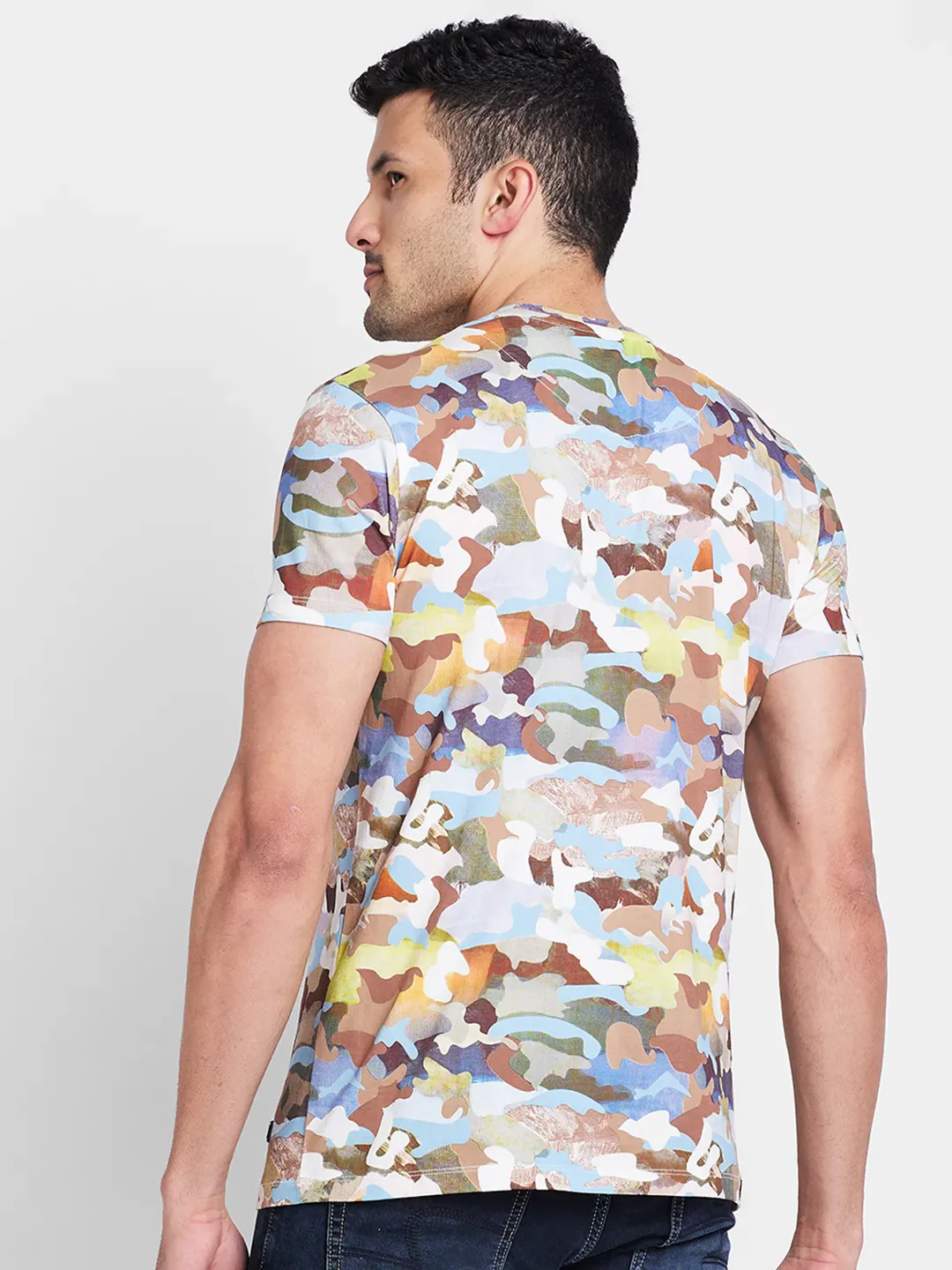 White Regular Fit Men's Short Sleeves T-Shirt by Being Human Clothing - Image 3