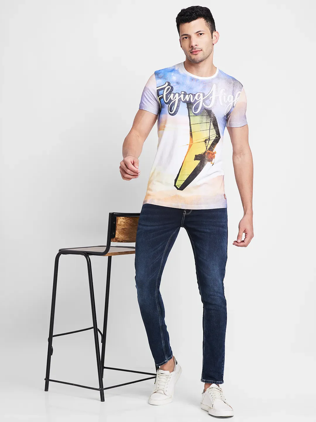Snow White Regular Fit Round Neck Men's T-Shirt by Being Human Clothing - Image 6