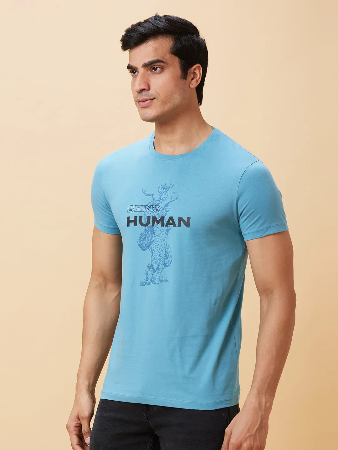 Still Water Regular Fit Round Neck Men's T-Shirt by Being Human Clothing - Image 3