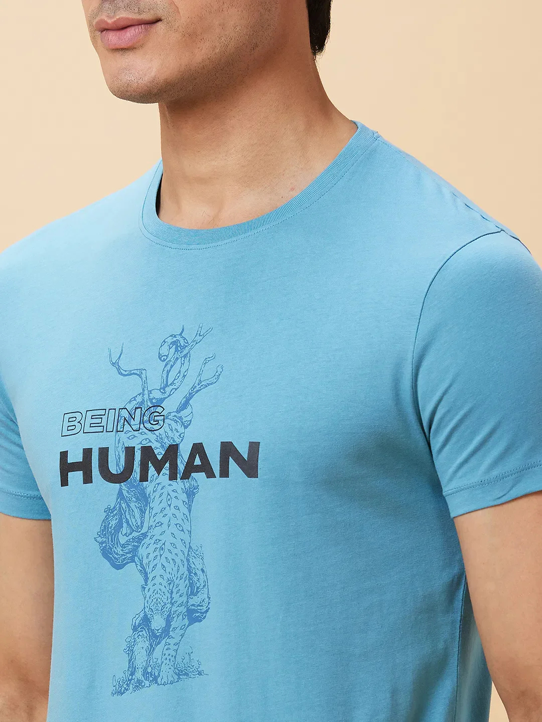 Still Water Regular Fit Round Neck Men's T-Shirt by Being Human Clothing - Image 4