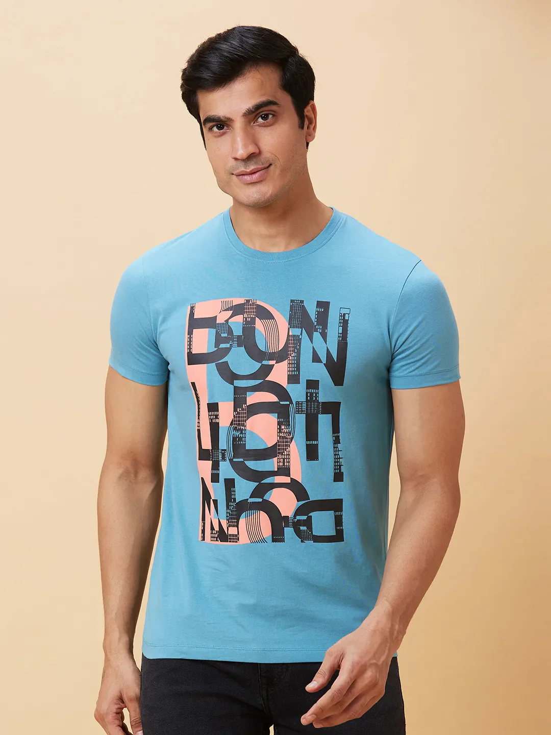 Blue Regular Fit Men's Short Sleeves T-Shirt by Being Human Clothing - Image 6