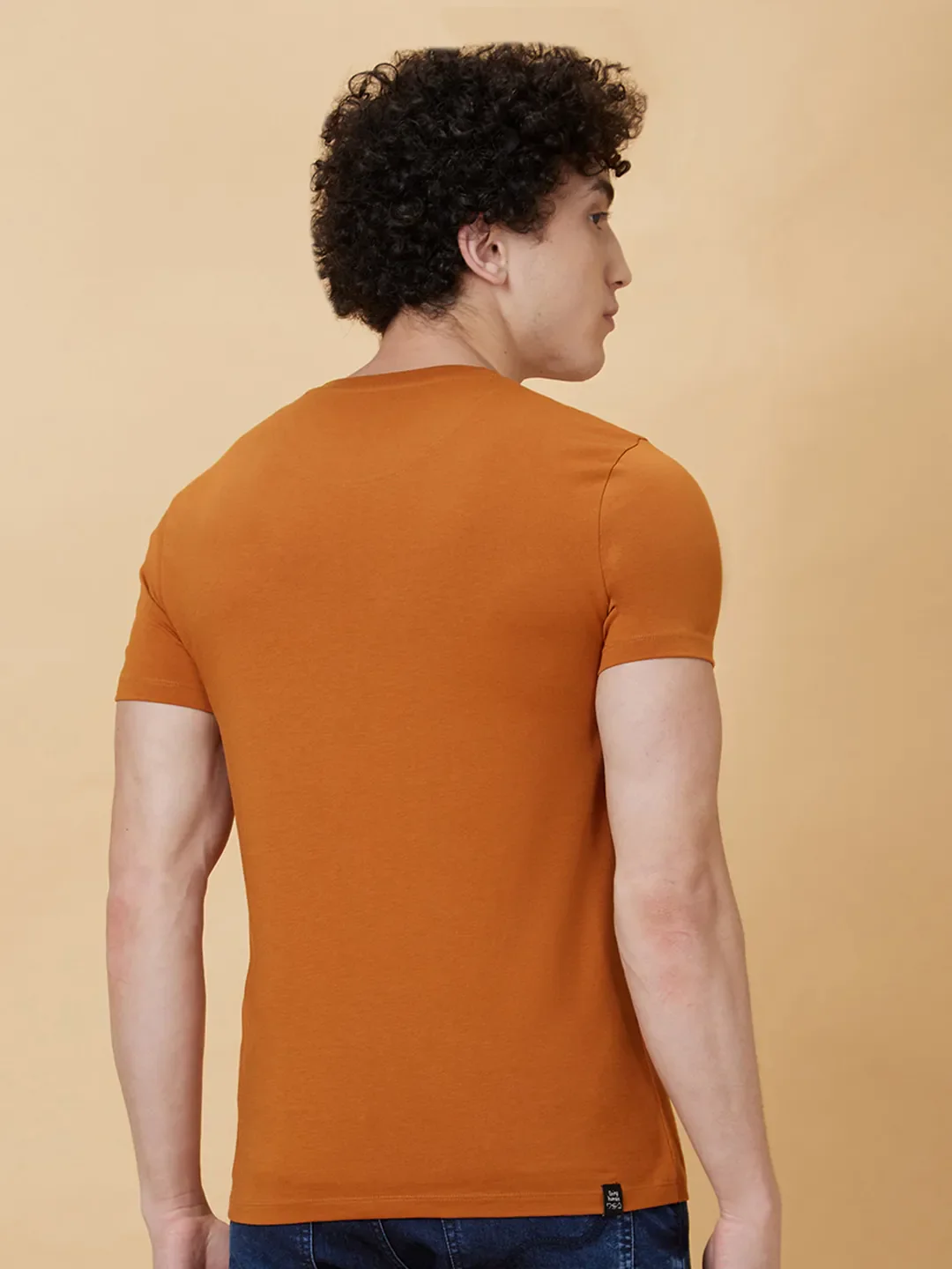 Brown Regular Fit Men's Short Sleeves T-Shirt by Being Human Clothing - Image 2