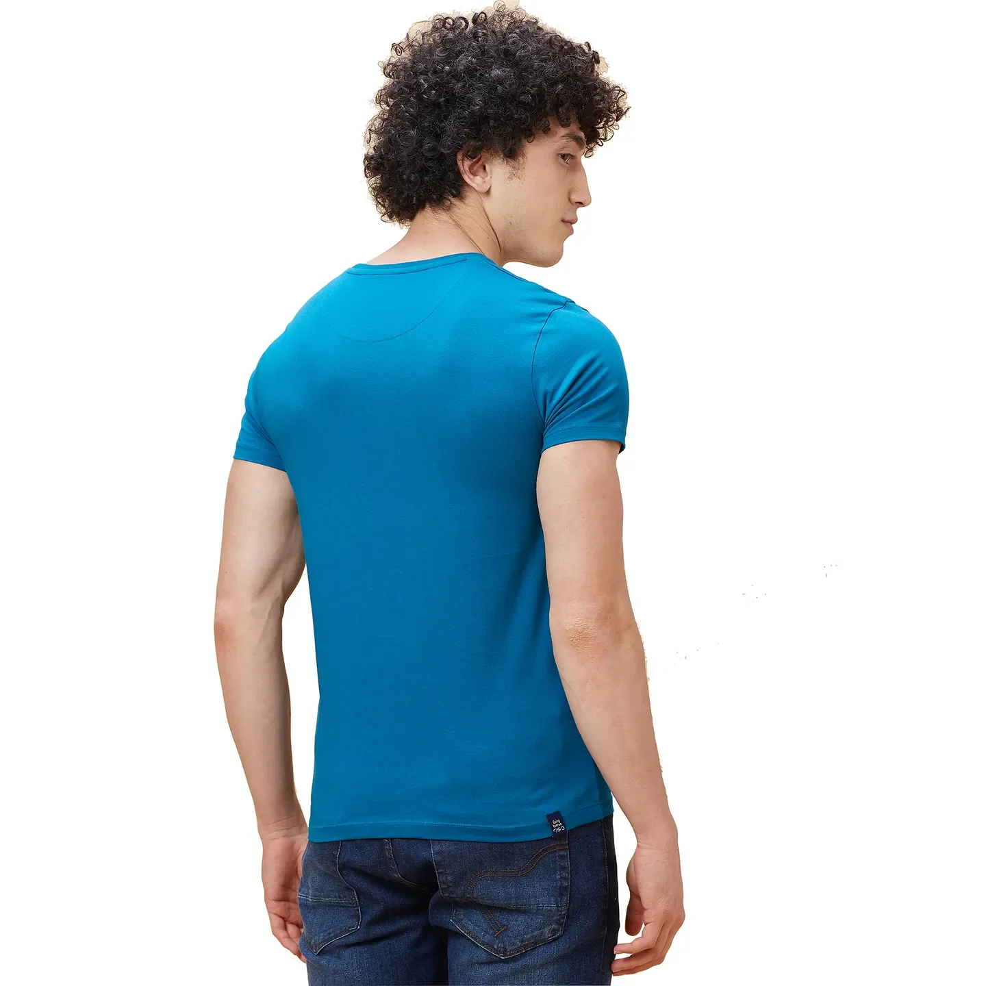 Blue Regular Fit Men's Short Sleeves T-Shirt by Being Human Clothing - Image 3
