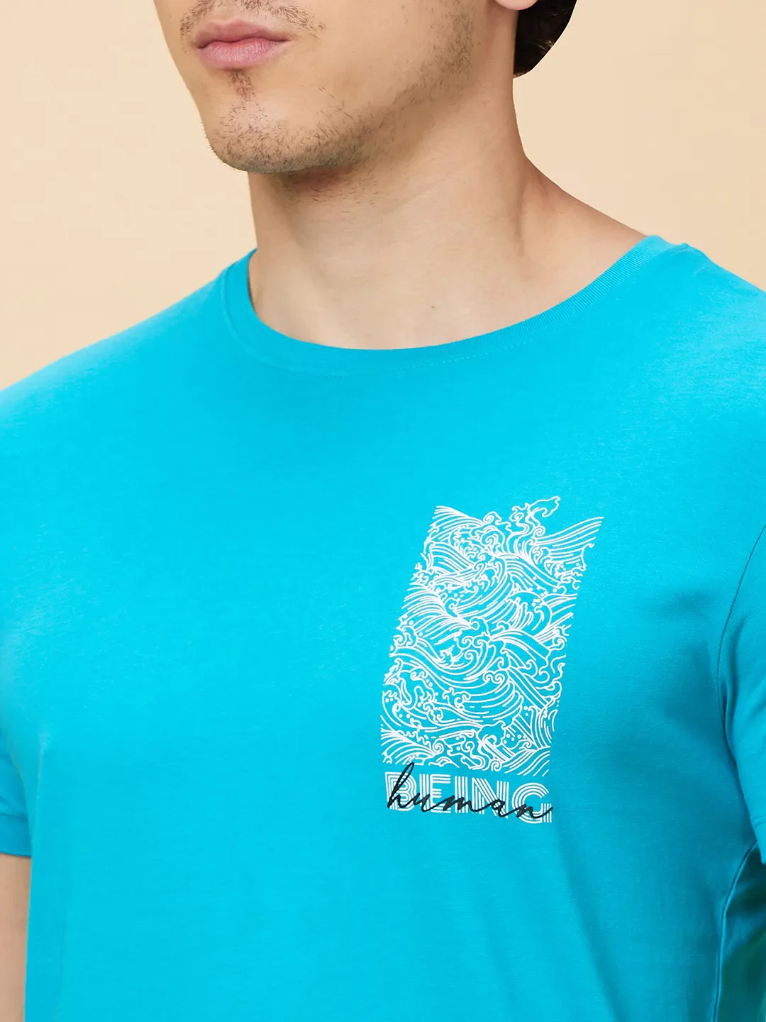Green Regular Fit Men's Short Sleeves T-Shirt by Being Human Clothing - Image 5