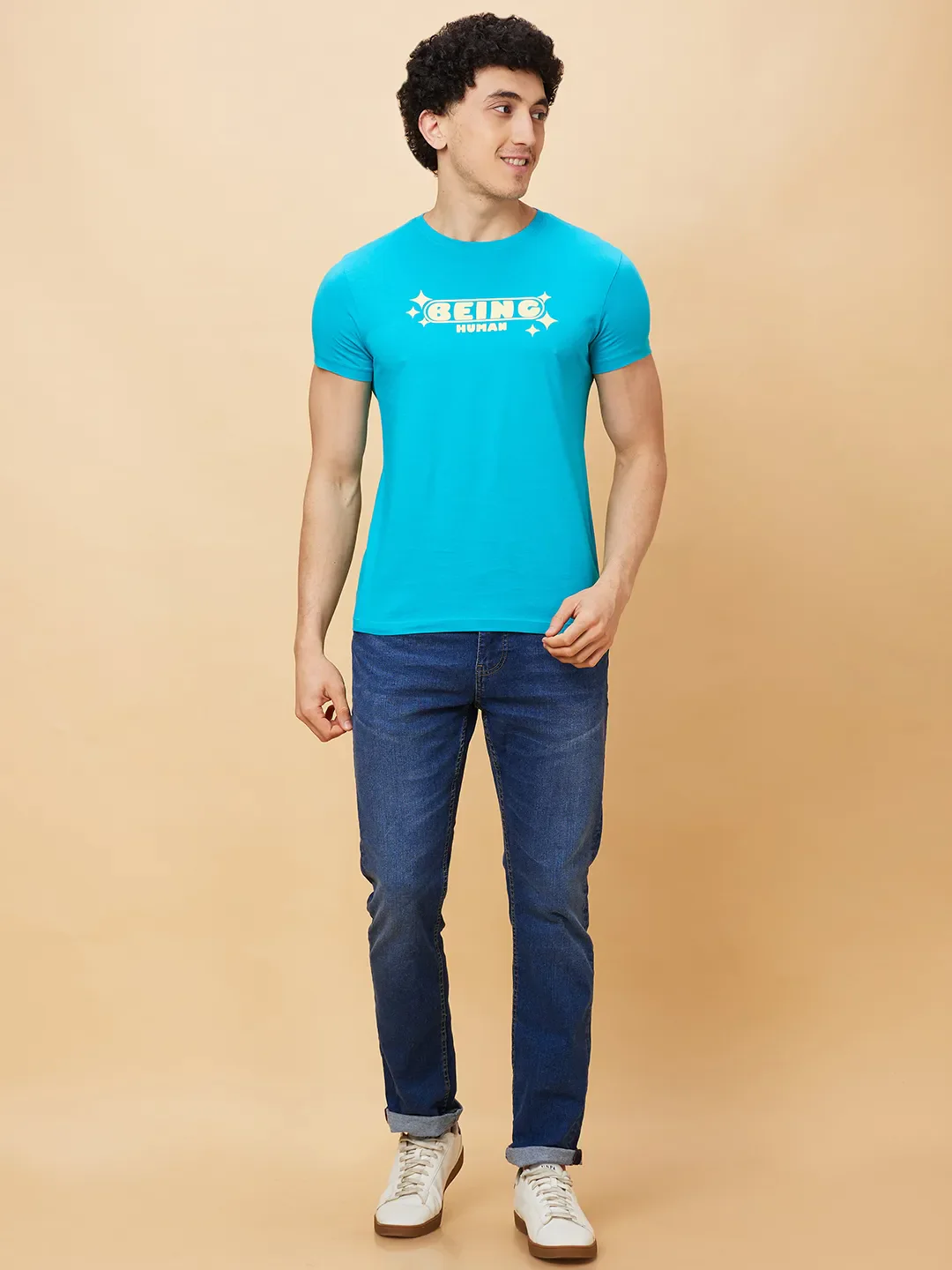 Green Regular Fit Men's Short Sleeves T-Shirt by Being Human Clothing - Image 2