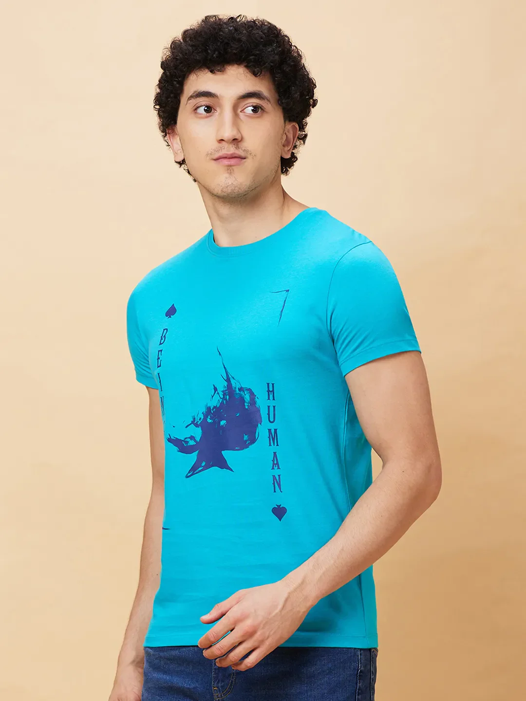 Green Regular Fit Men's Short Sleeves T-Shirt by Being Human Clothing - Image 4