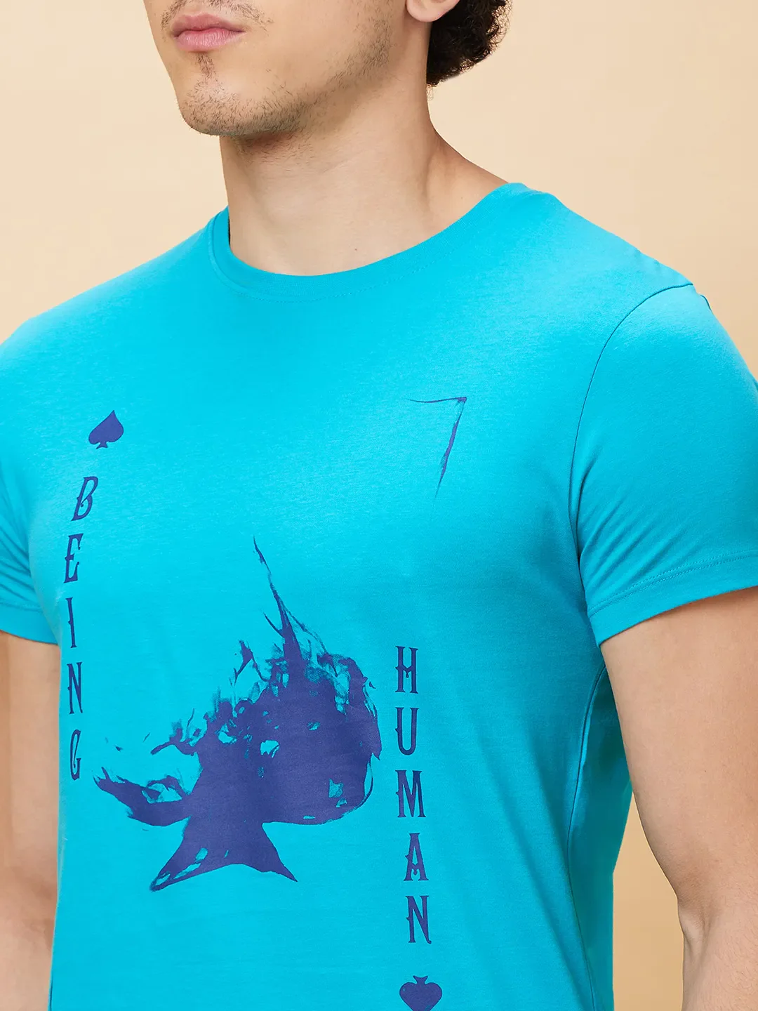 Green Regular Fit Men's Short Sleeves T-Shirt by Being Human Clothing - Image 5