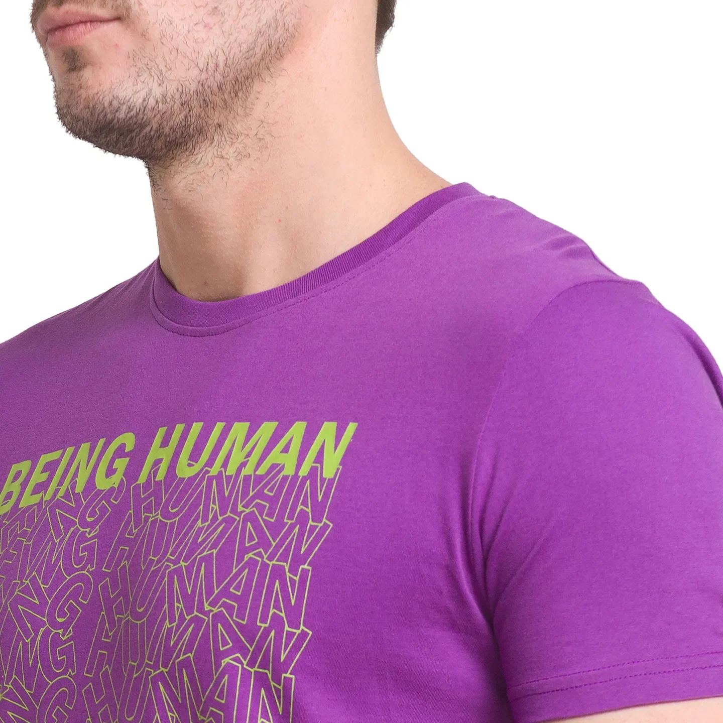 Purple Regular Fit Men's Short Sleeves T-Shirt by Being Human Clothing - Image 4