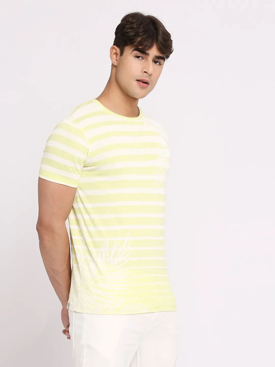 Wax Yellow Regular Fit Round Neck Men's T-Shirt by Being Human Clothing - Image 3