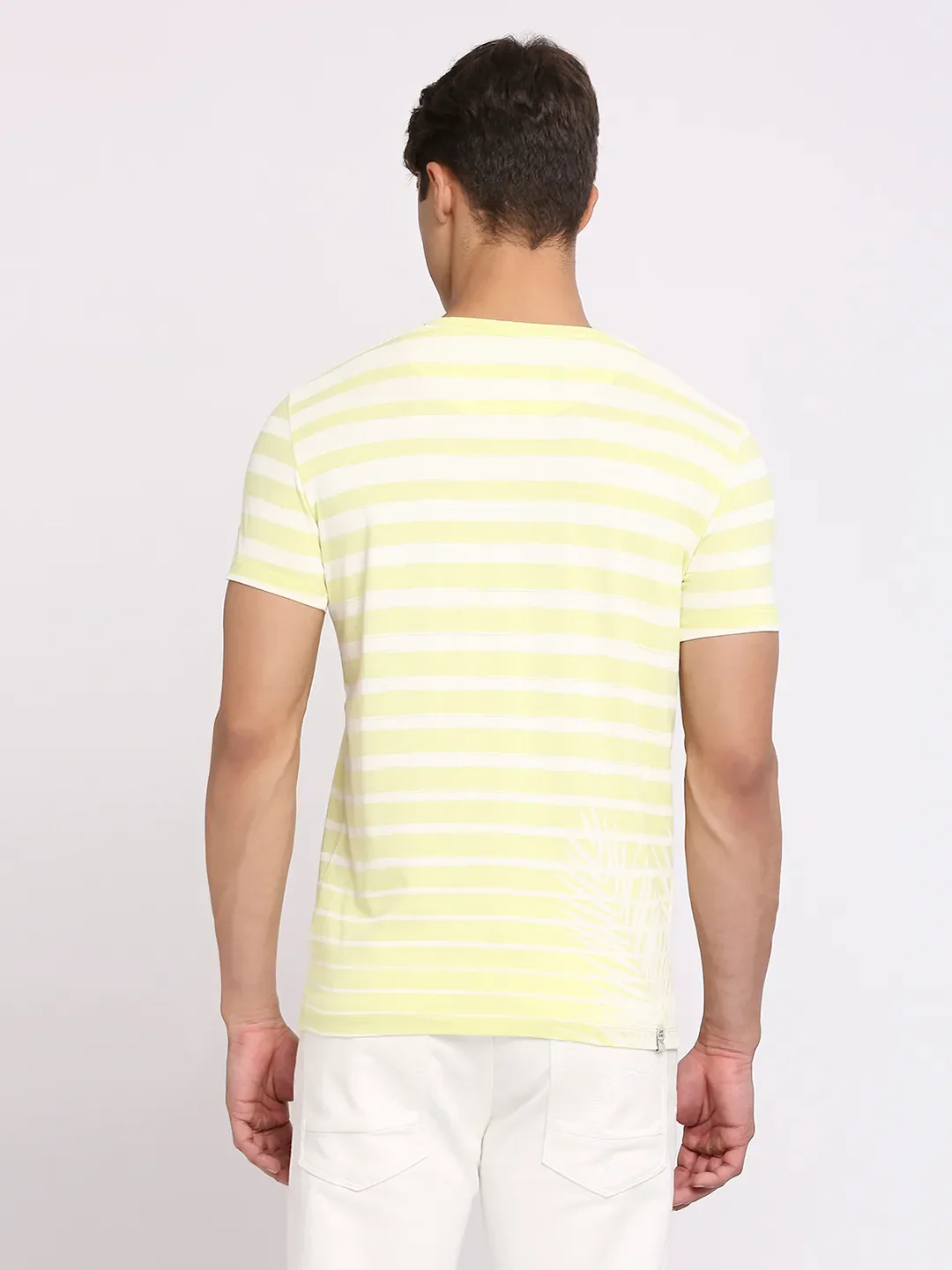 Wax Yellow Regular Fit Round Neck Men's T-Shirt by Being Human Clothing - Image 4