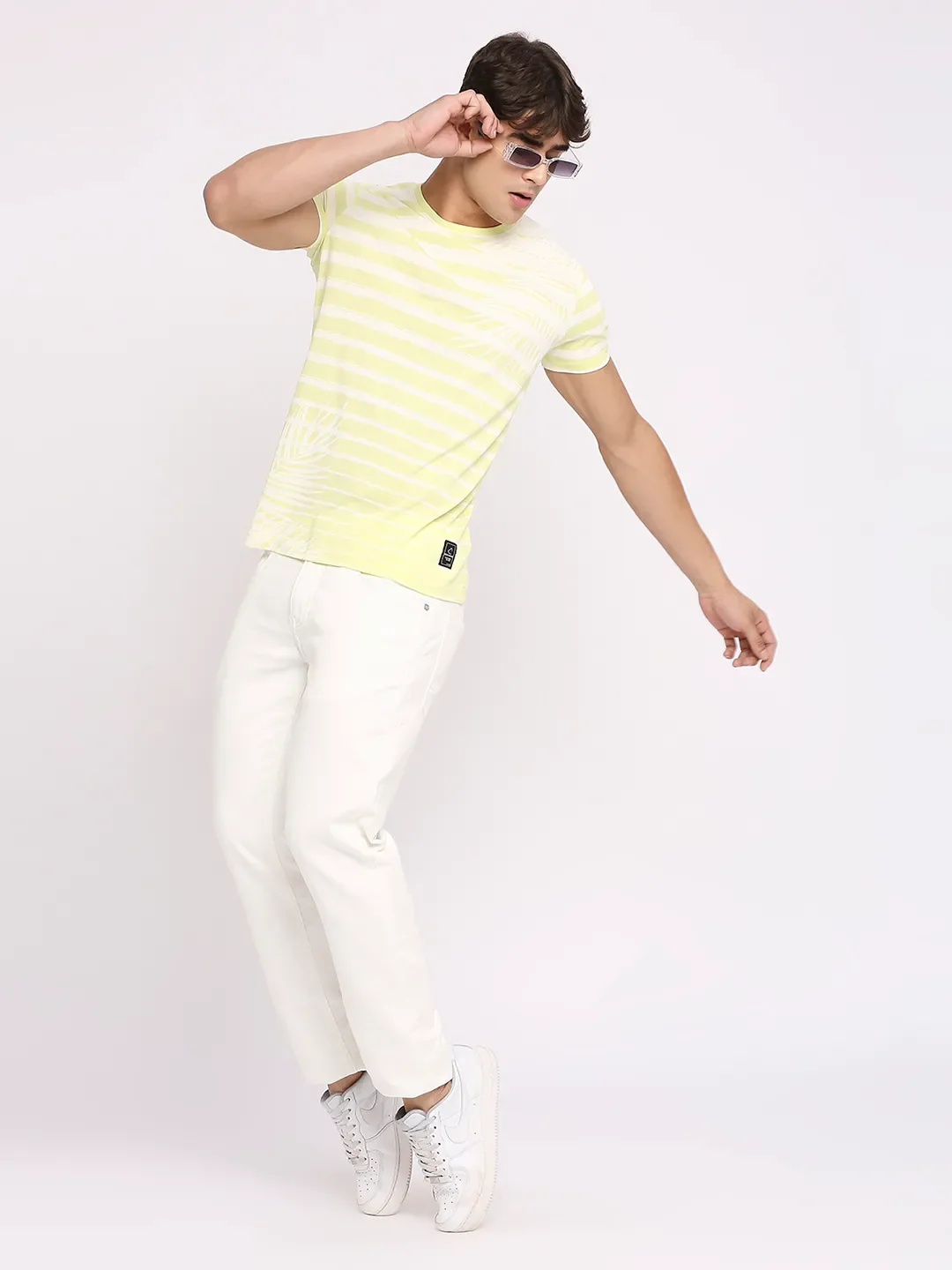 Wax Yellow Regular Fit Round Neck Men's T-Shirt by Being Human Clothing - Image 6