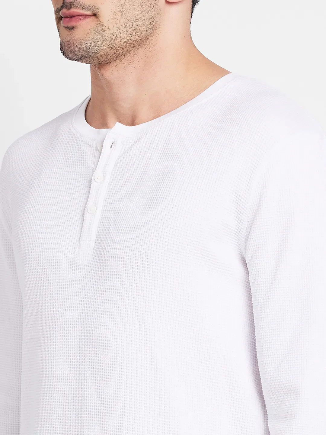 White Regular Fit Men's Long Sleeves T-Shirt by Being Human Clothing - Image 5