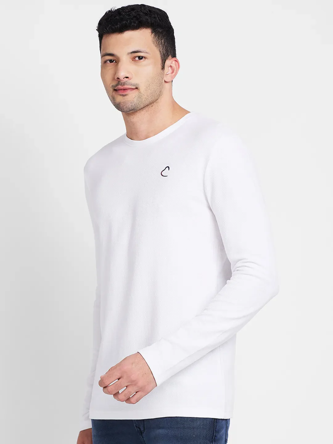 White Regular Fit Round Neck Men's T-Shirt by Being Human Clothing - Image 4