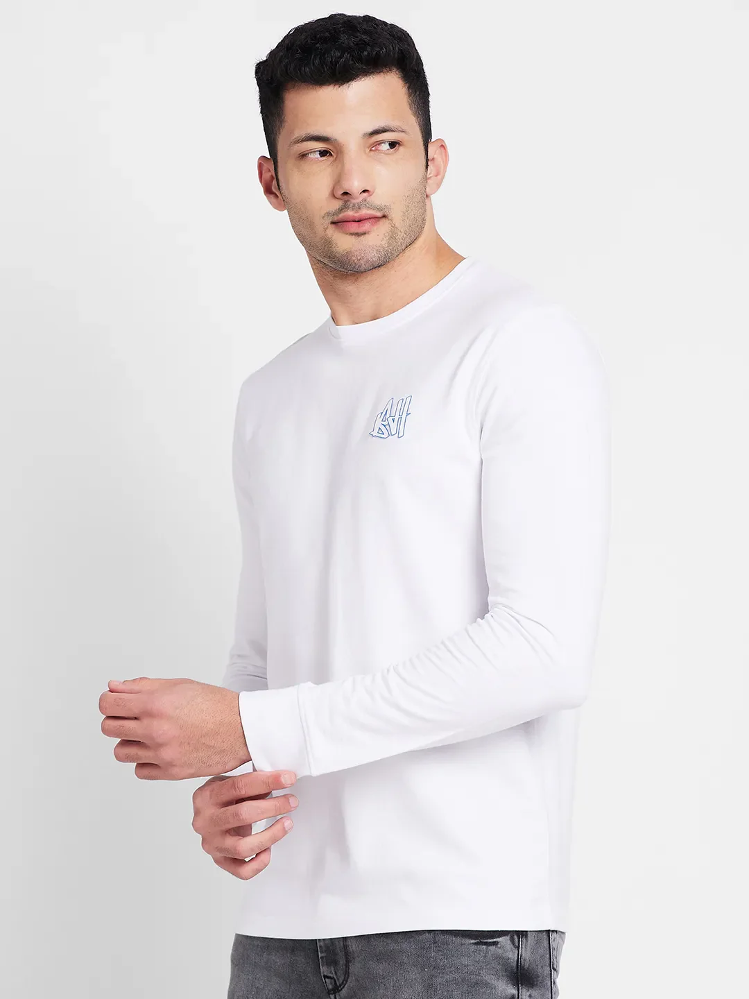 White Regular Fit Round Neck Men's T-Shirt by Being Human Clothing - Image 4