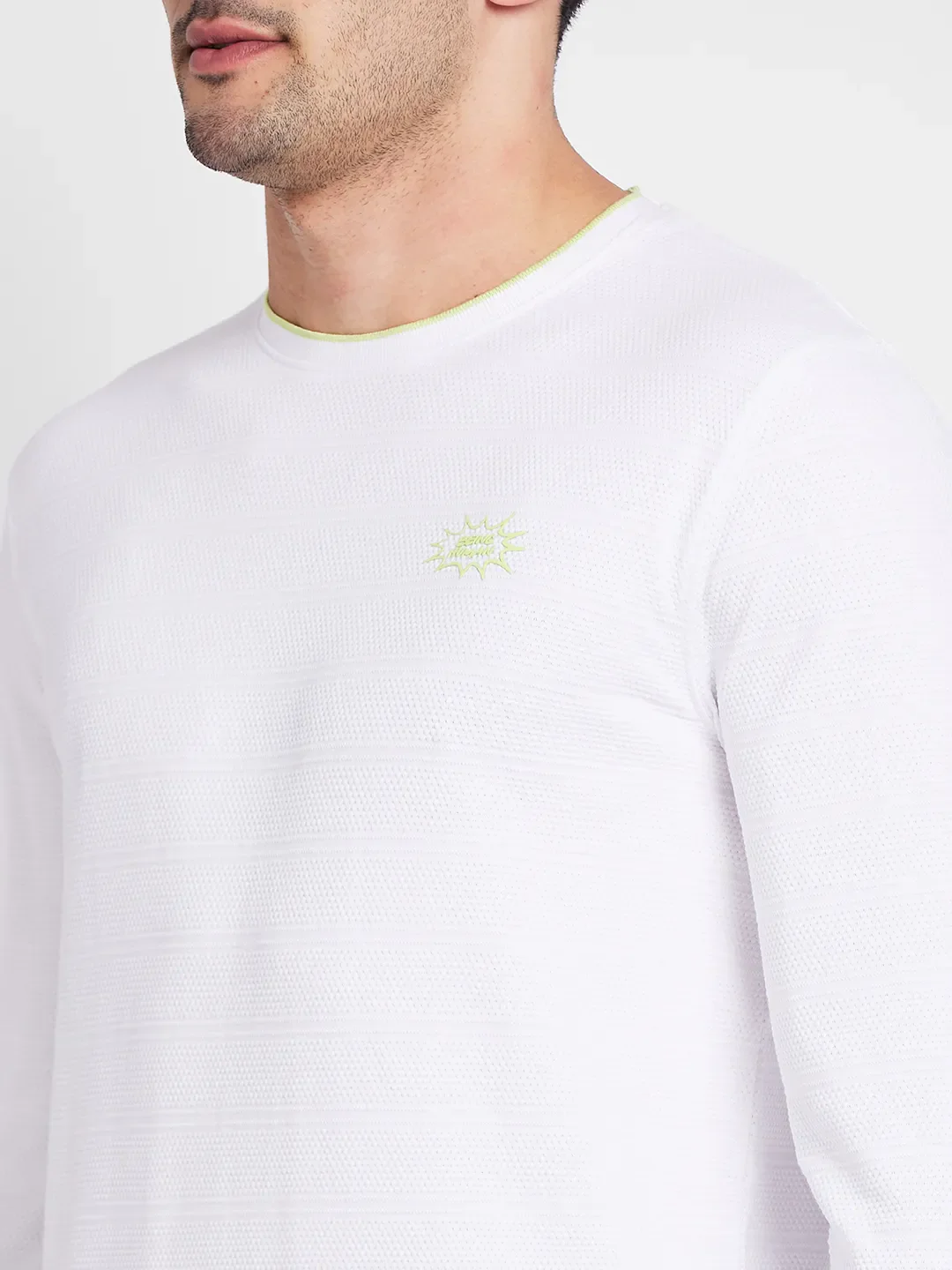White Regular Fit Men's Long Sleeves T-Shirt by Being Human Clothing - Image 5