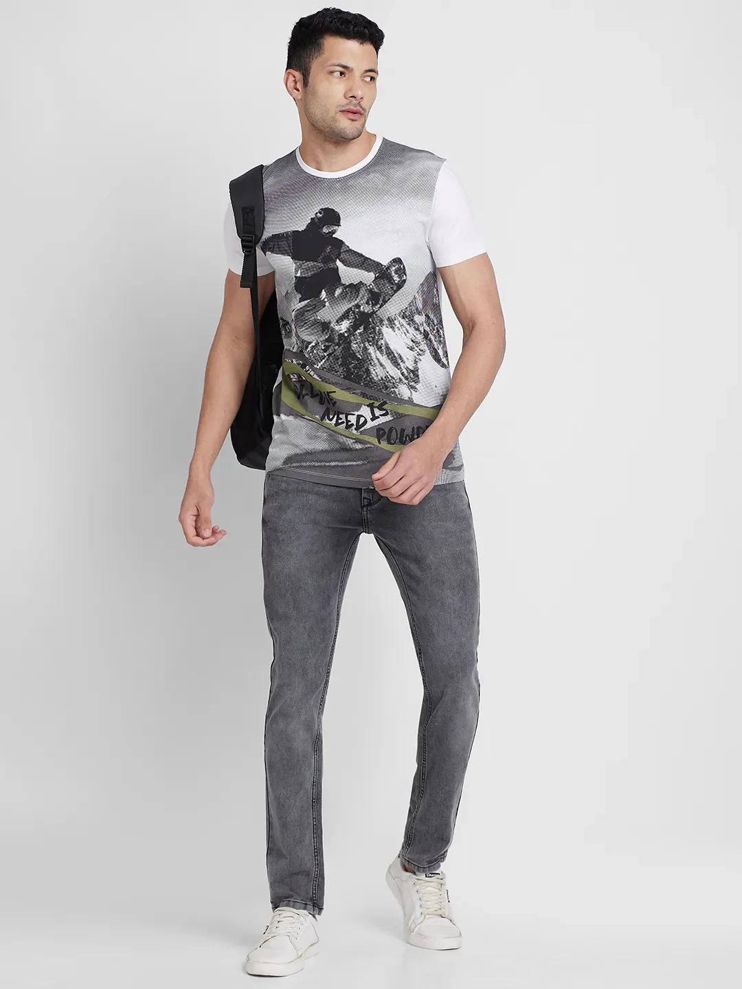 White Regular Fit Round Neck Men's T-Shirt by Being Human Clothing - Image 6