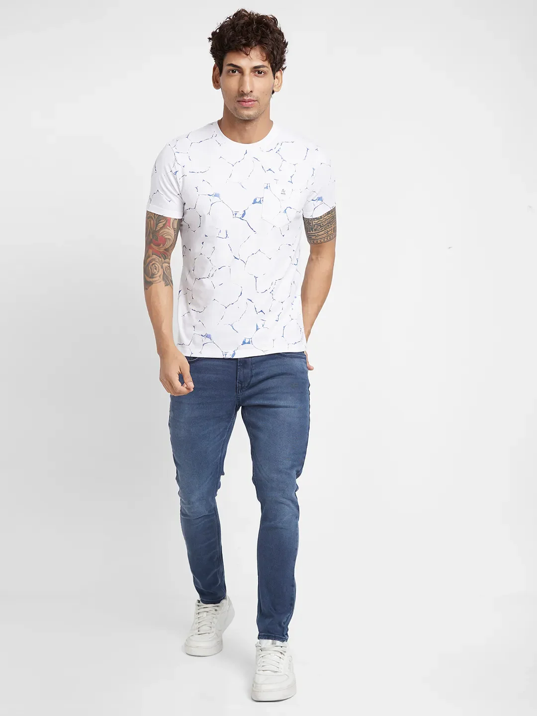White Regular Fit Men's Short Sleeves T-Shirt by Being Human Clothing - Image 2