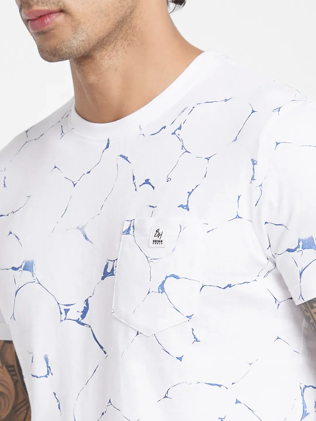 White Regular Fit Men's Short Sleeves T-Shirt by Being Human Clothing - Image 5