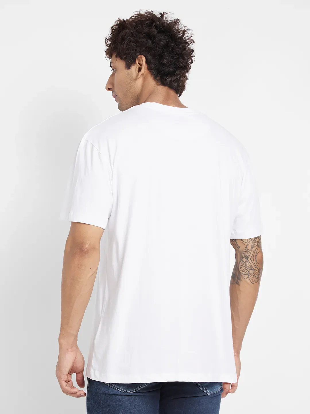 White Regular Fit Men's Short Sleeves T-Shirt by Being Human Clothing - Image 4