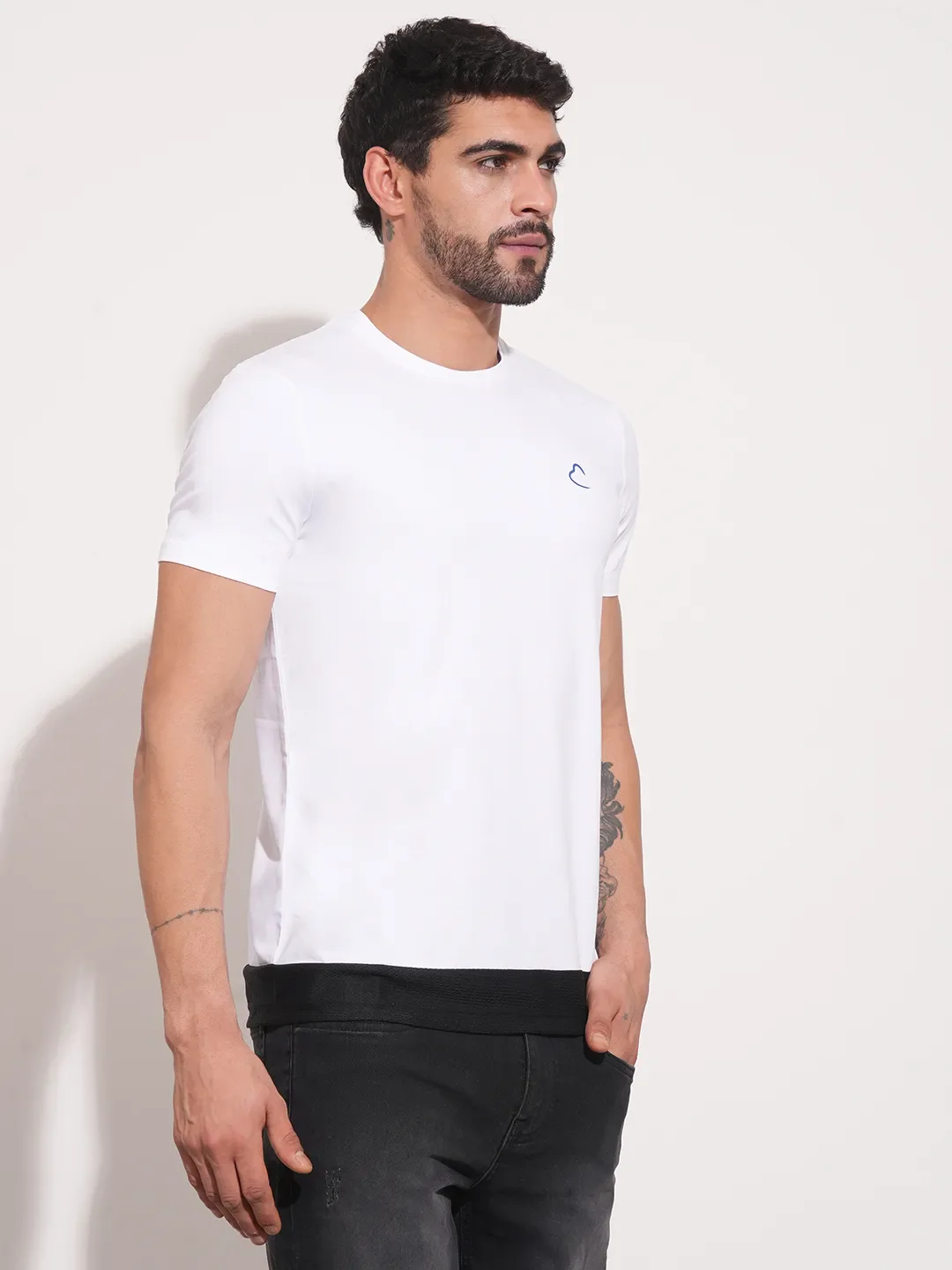 White Regular Fit Men's Short Sleeves T-Shirt by Being Human Clothing - Image 2