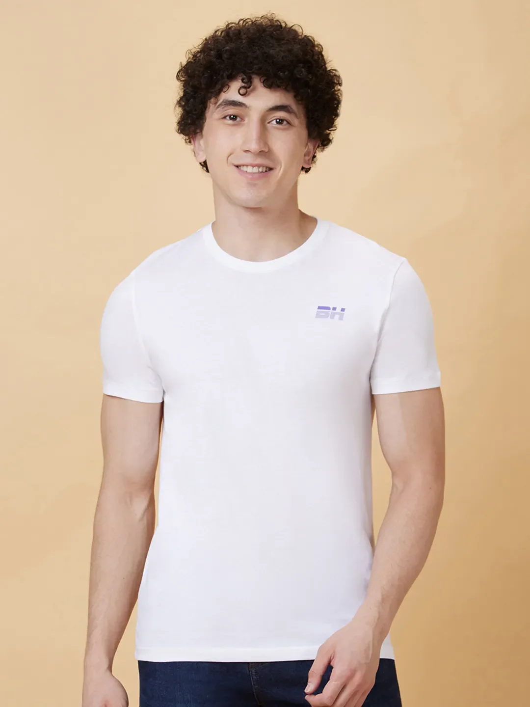 White Regular Fit Men's Short Sleeves T-Shirt by Being Human Clothing - Image 6