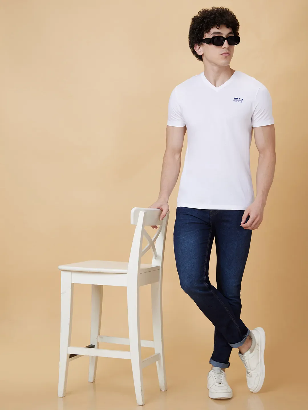 White Regular Fit Men's Short Sleeves T-Shirt by Being Human Clothing - Image 5