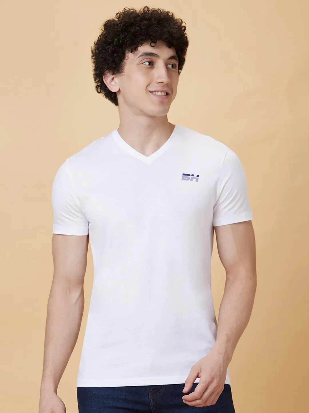 White Regular Fit Men's Short Sleeves T-Shirt by Being Human Clothing - Image 6