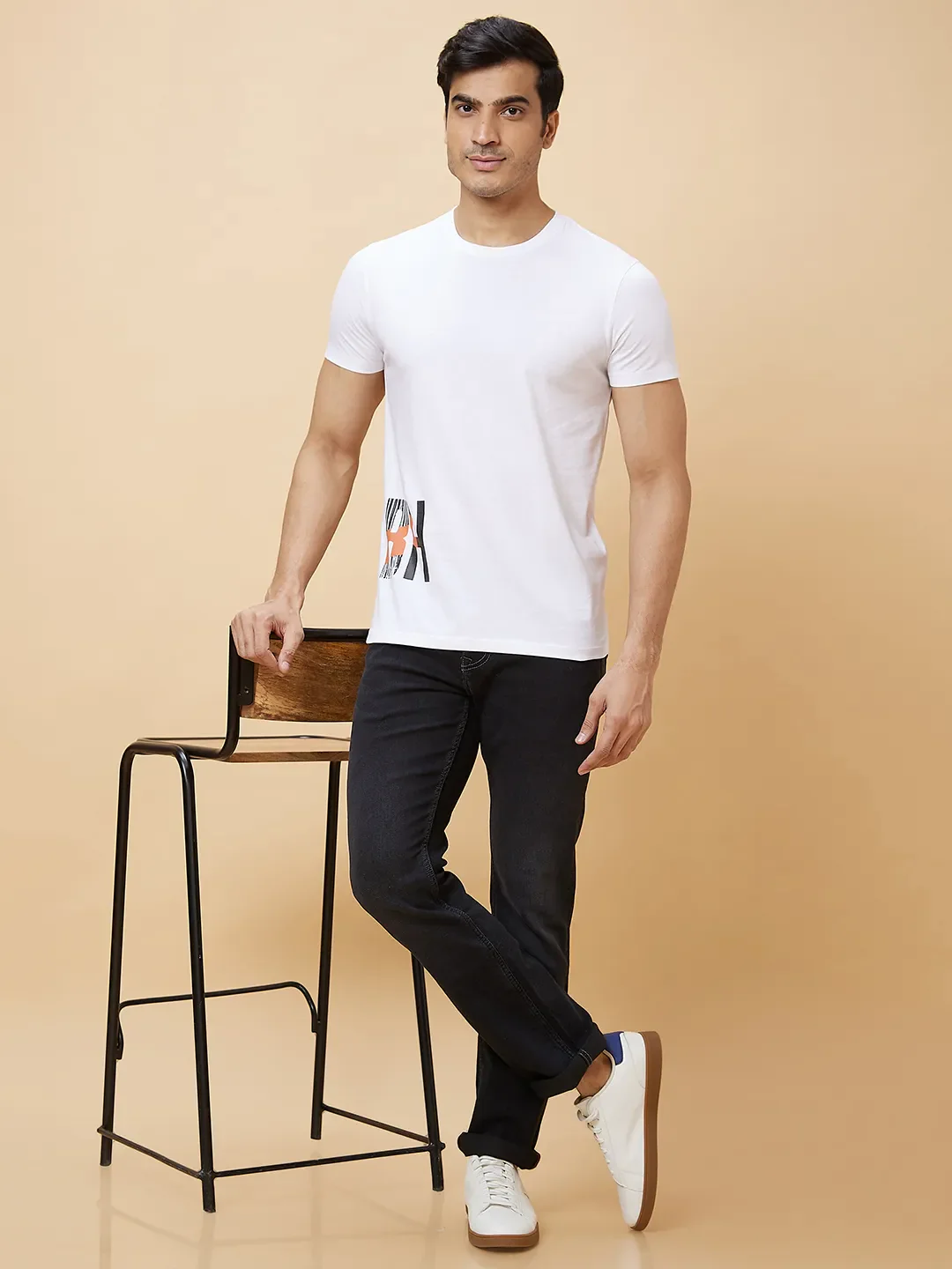 White Regular Fit Men's Short Sleeves T-Shirt by Being Human Clothing - Image 5