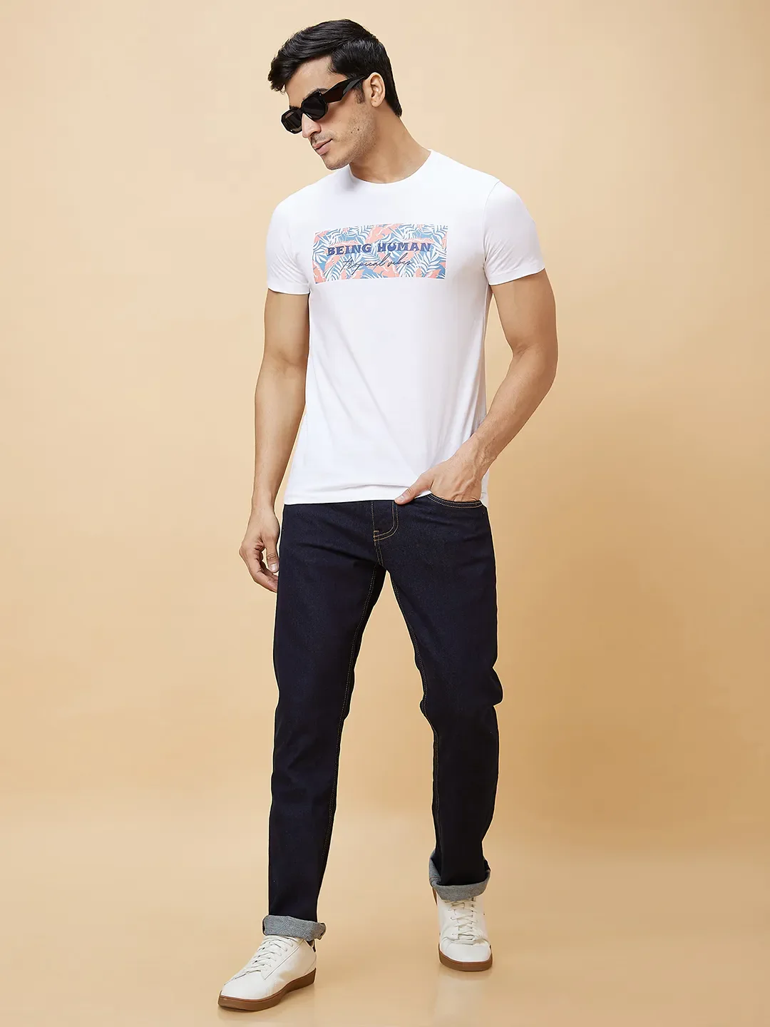 White Regular Fit Men's Short Sleeves T-Shirt by Being Human Clothing - Image 6