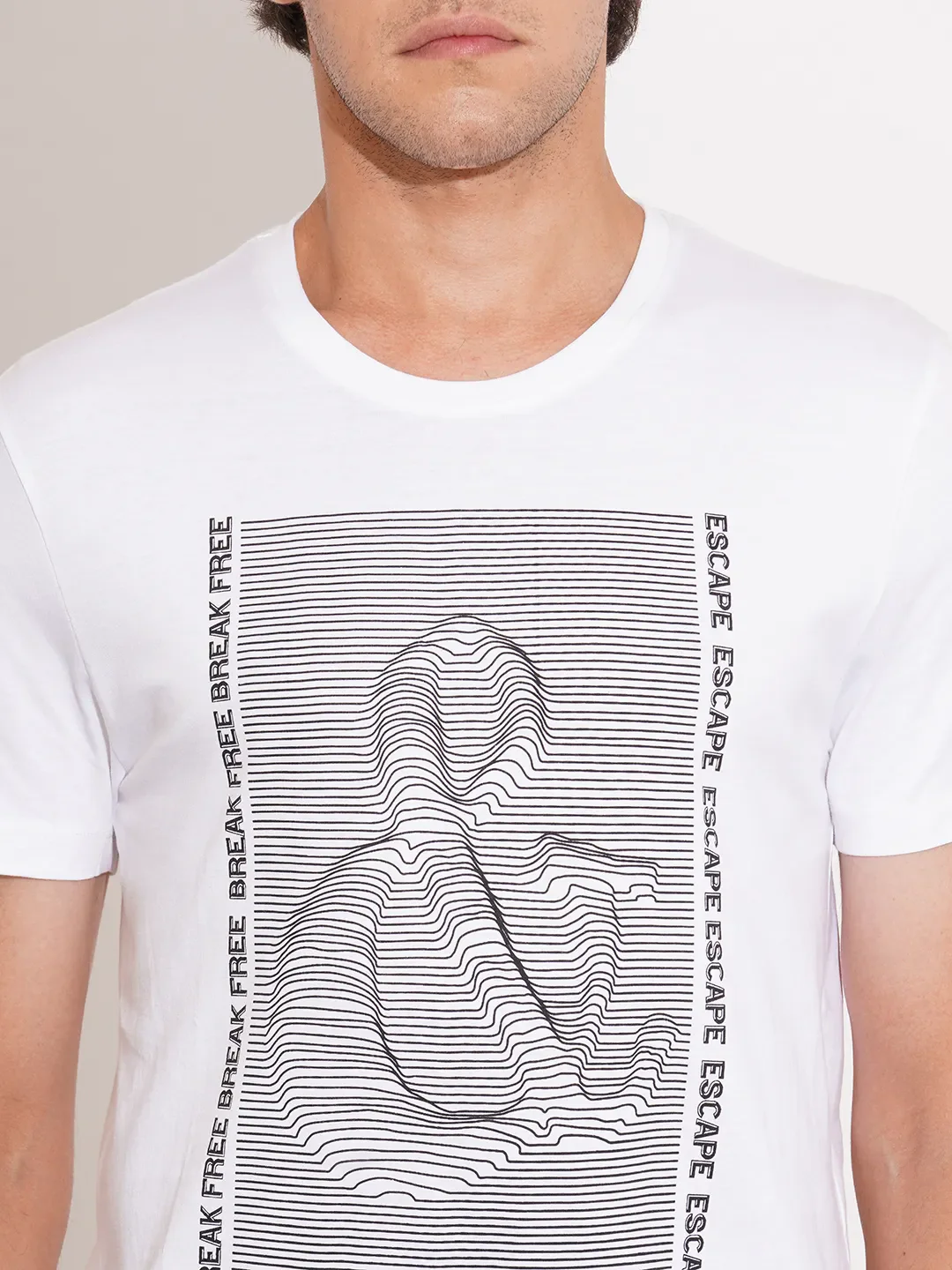 White Regular Fit Men's Short Sleeves T-Shirt by Being Human Clothing - Image 5