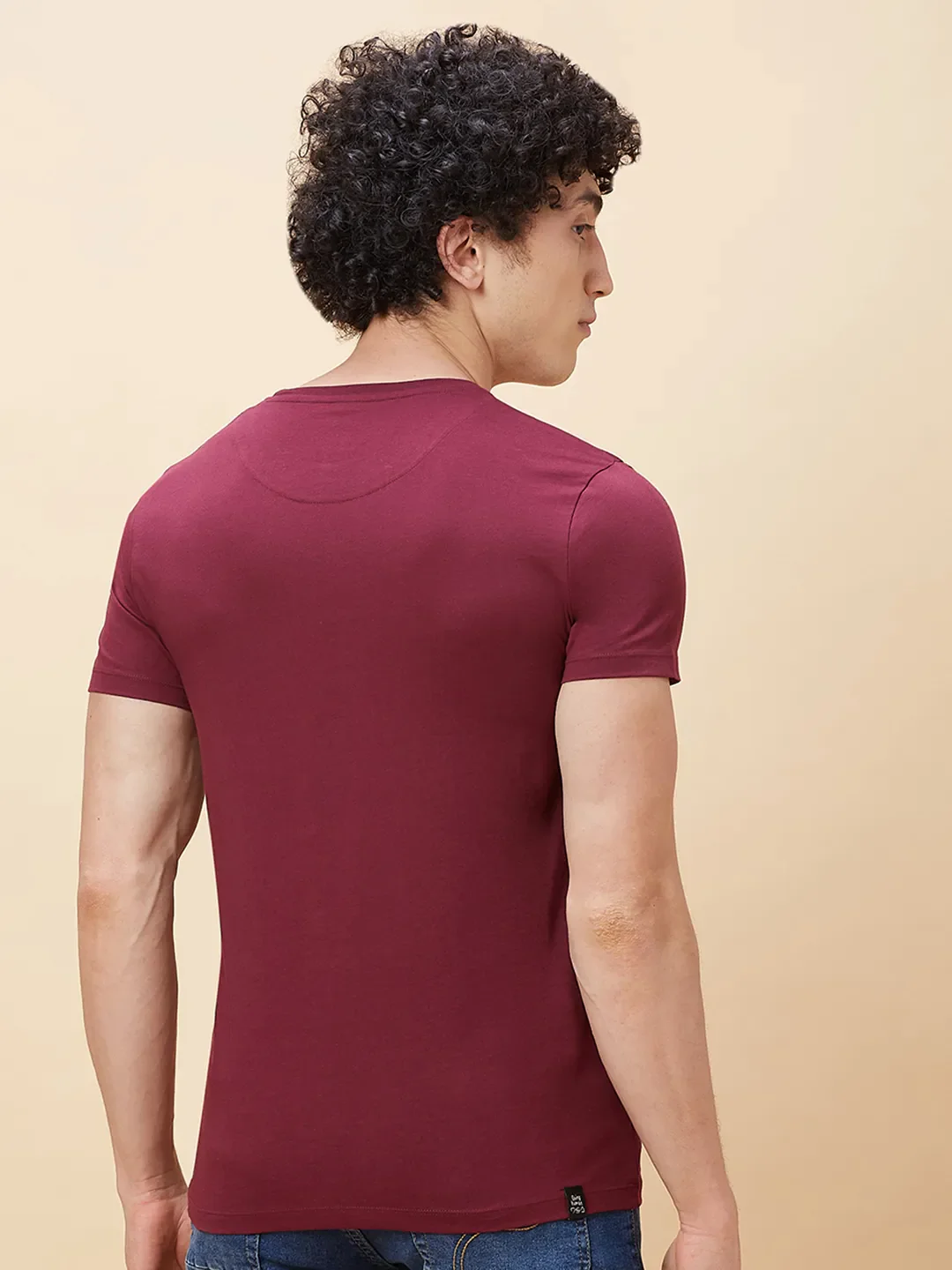 Red Regular Fit Men's Short Sleeves T-Shirt by Being Human Clothing - Image 3