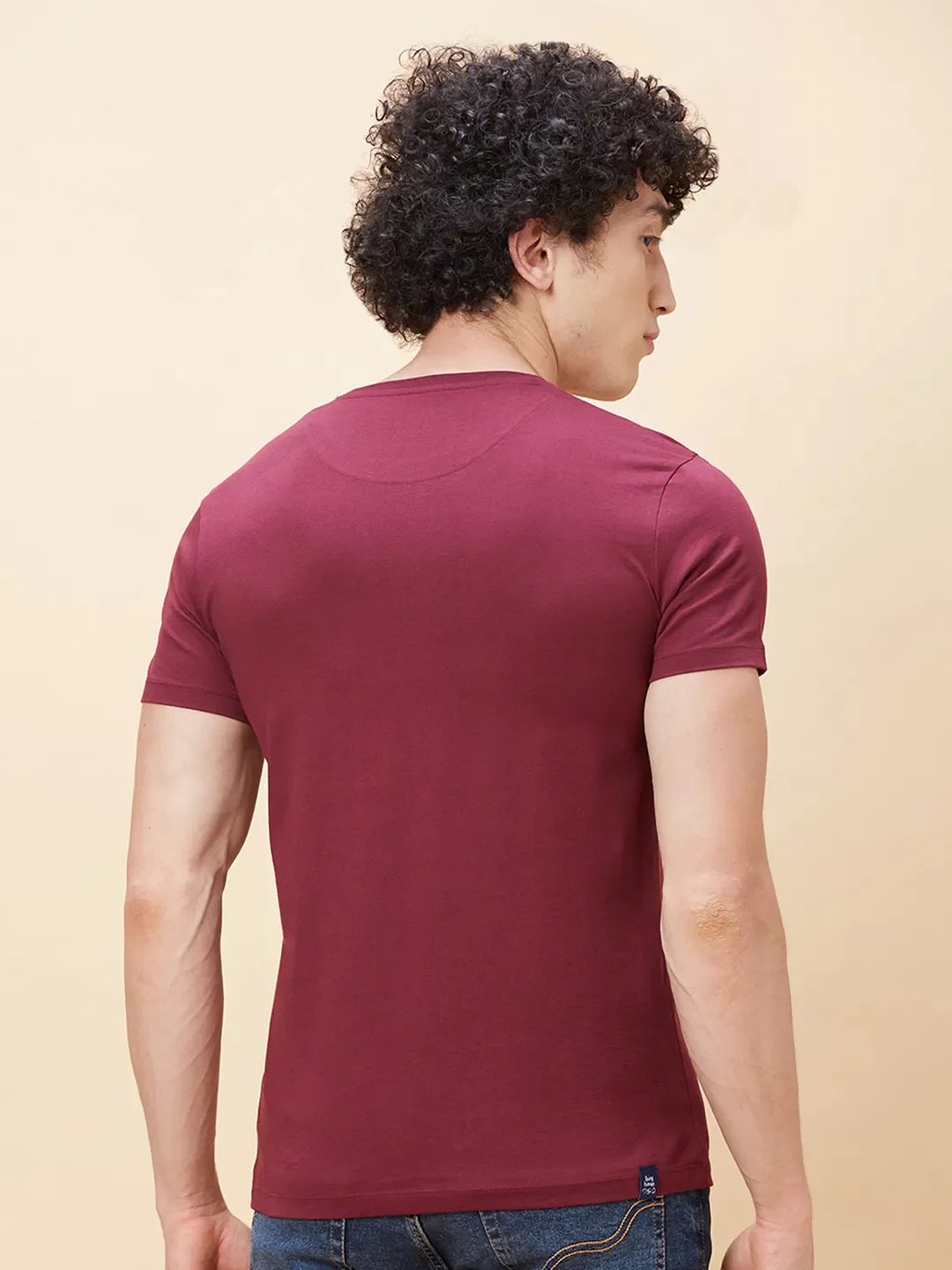 Red Regular Fit Men's Short Sleeves T-Shirt by Being Human Clothing - Image 3