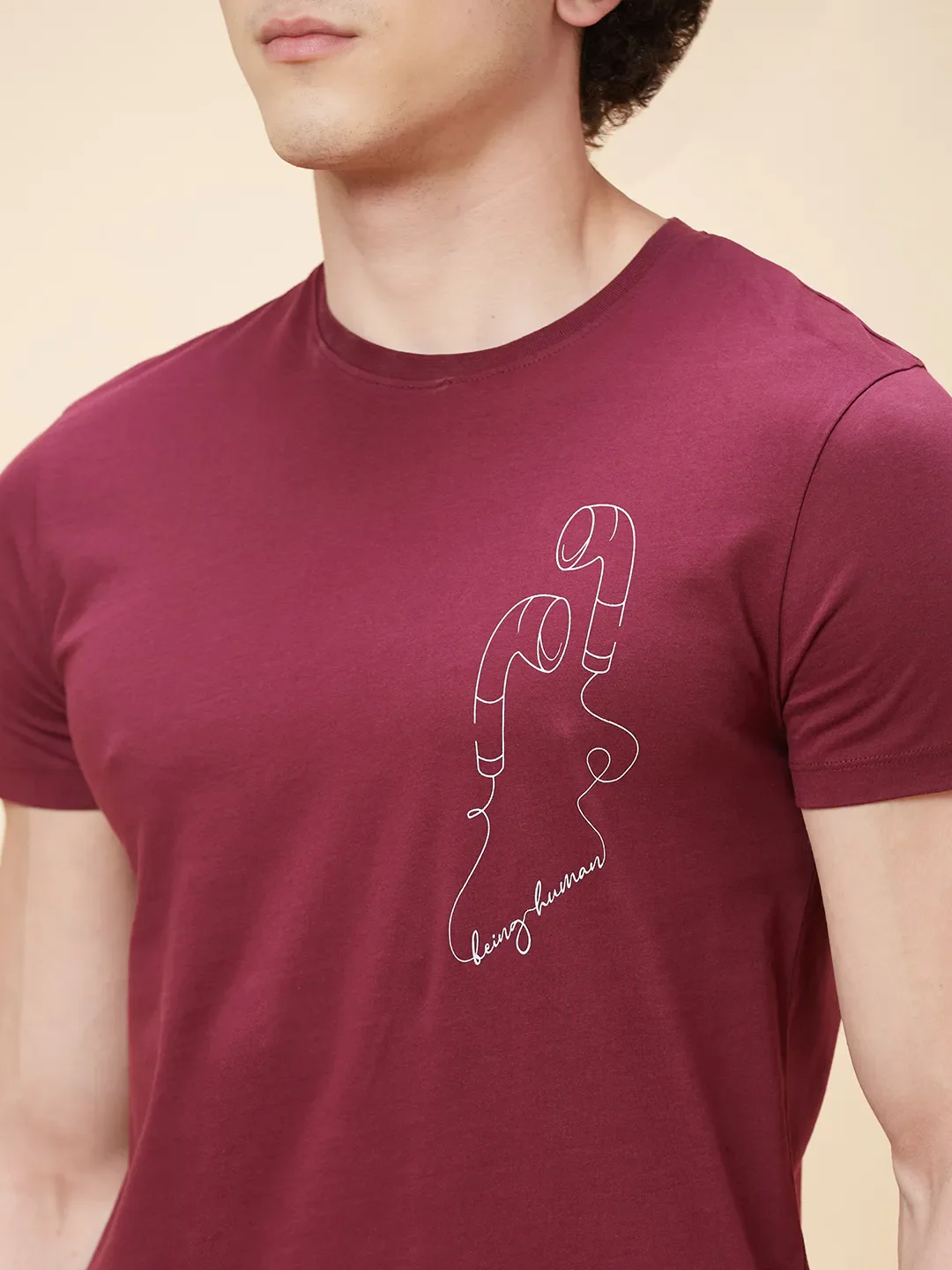 Red Regular Fit Men's Short Sleeves T-Shirt by Being Human Clothing - Image 5